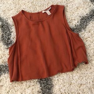 Rust cropped tank top